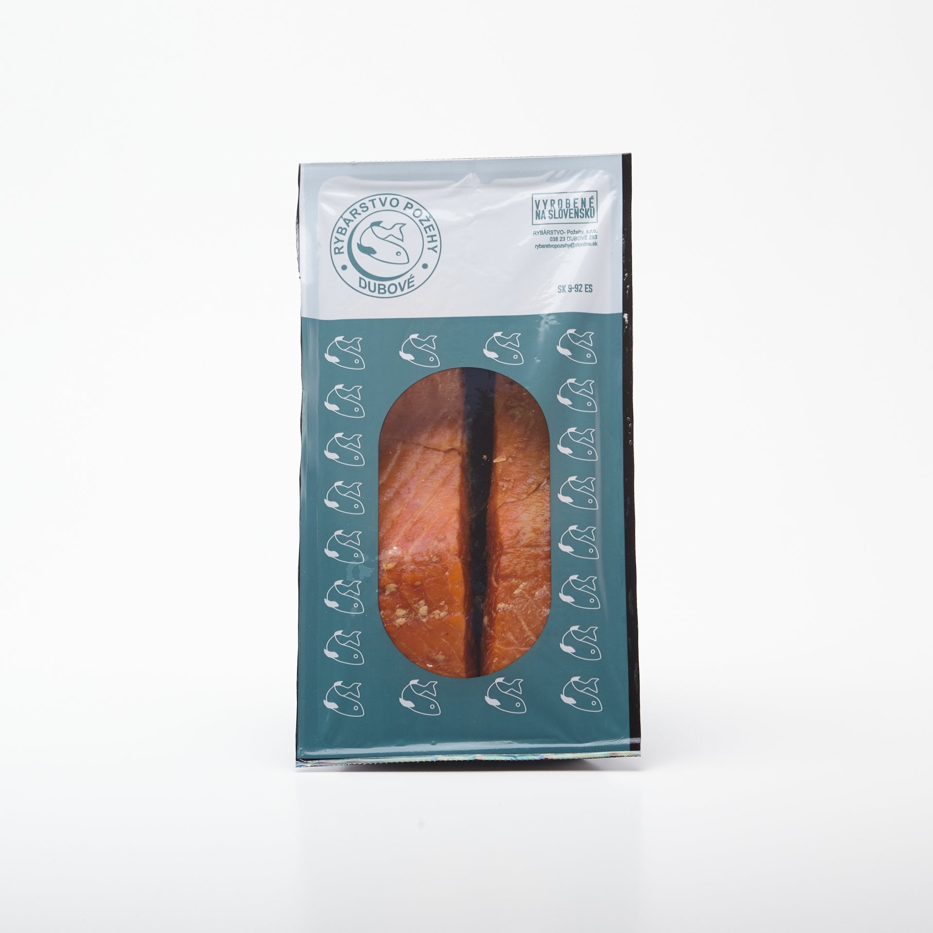 Údený atlantický losos filet s kožou. 100g
