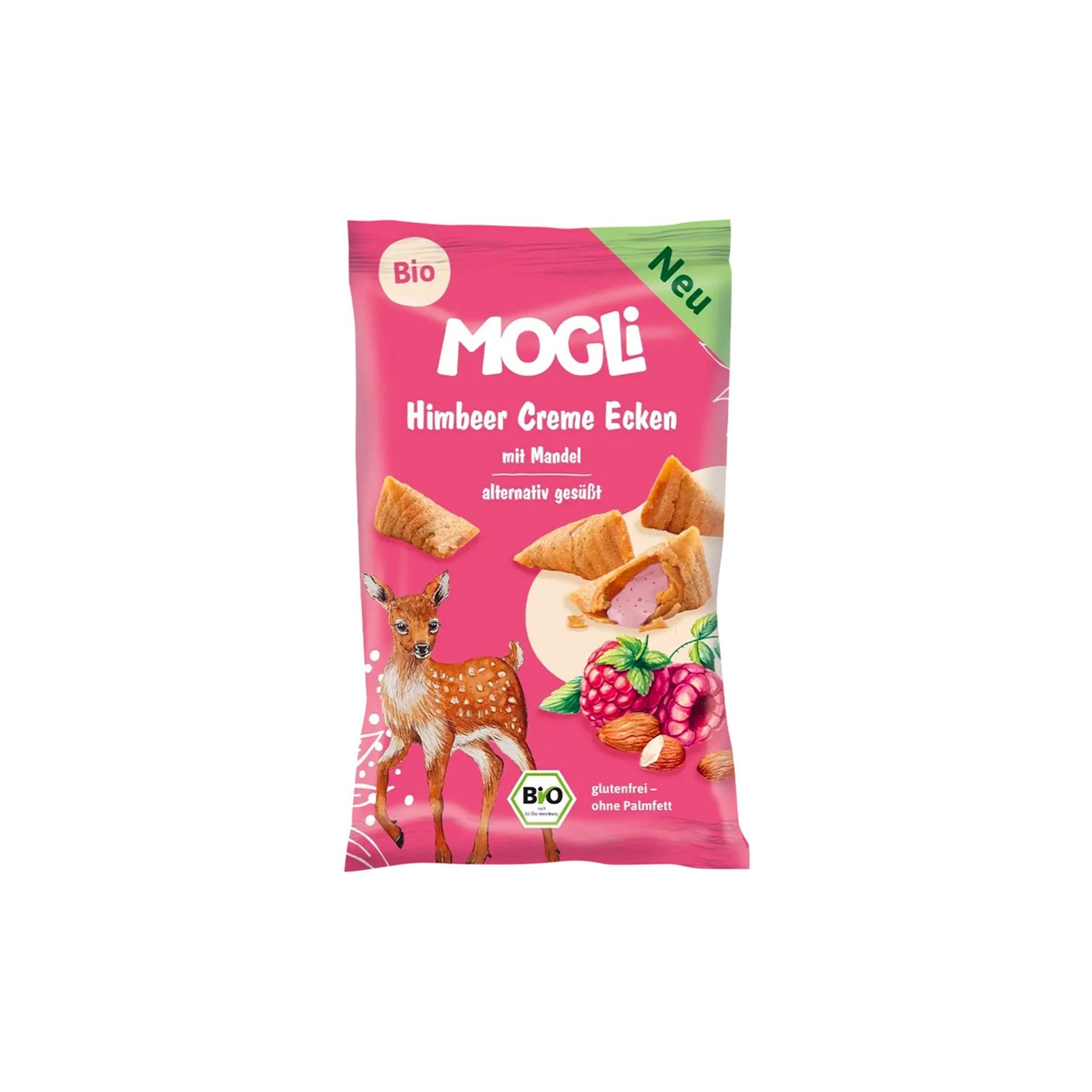 MOGLI BIO plnené malinové taštičky 30g.