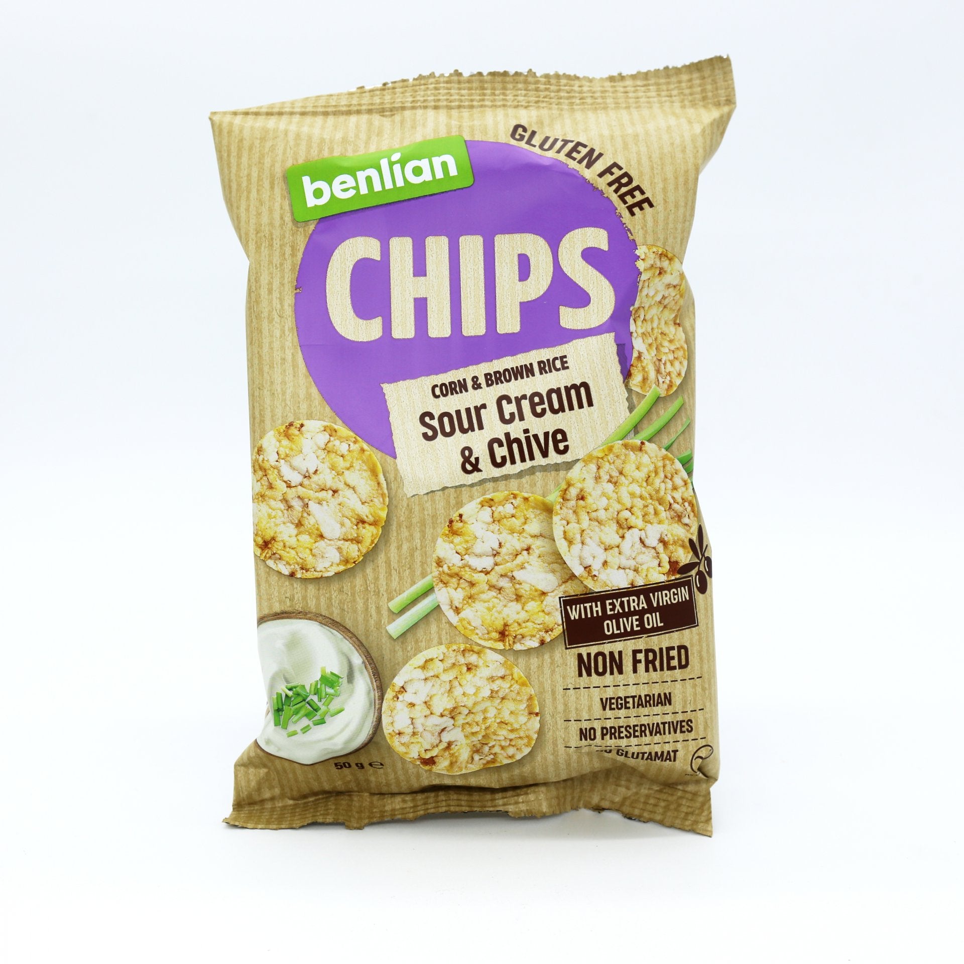 Ryžovo kukurič.chipsy smotana pažitka50g.